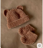 Crochet baby beanie and bootie set
