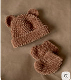 Crochet baby beanie and bootie set