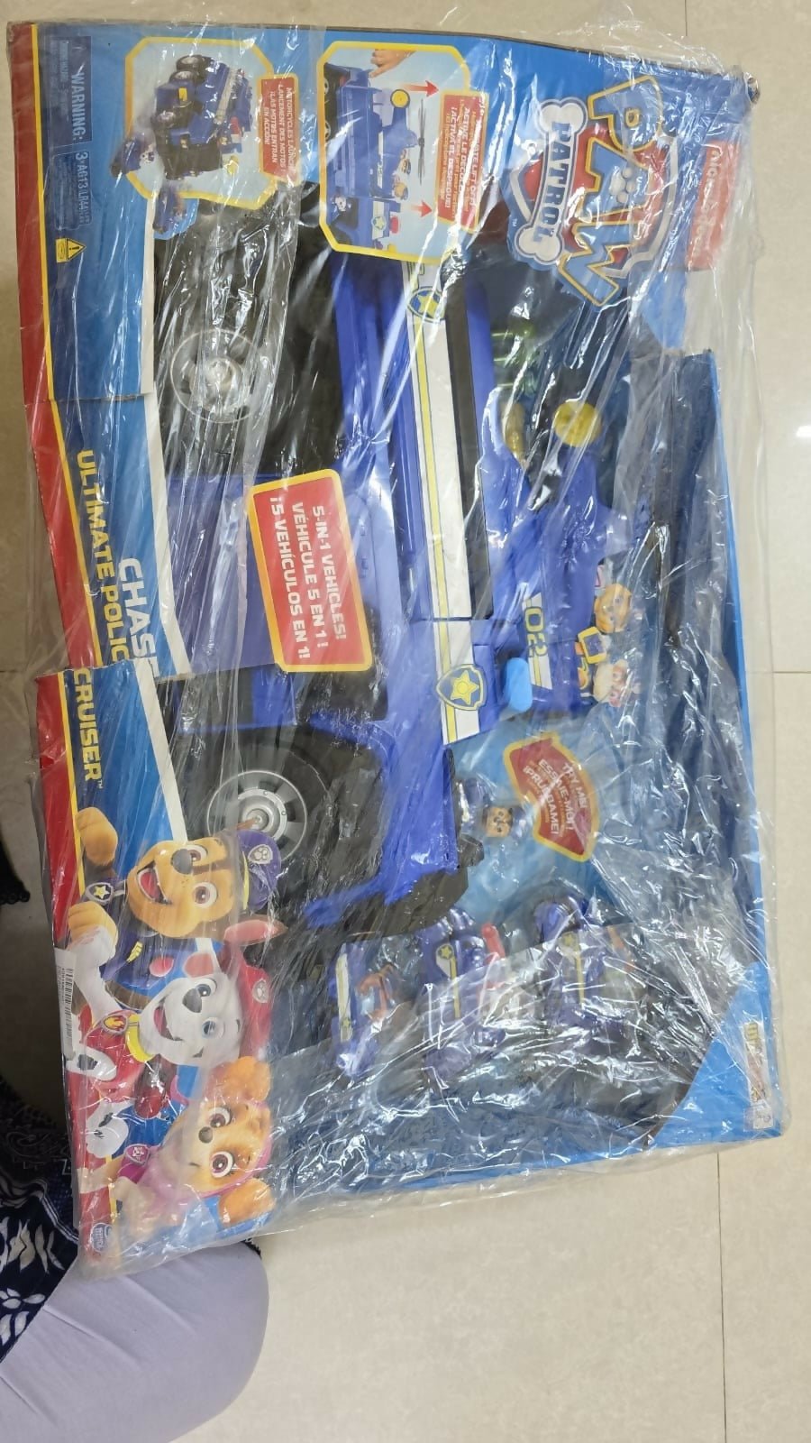 PAW Patrol Chase's 5-in-1 Ultimate Police Cruiser toy vehicle with transforming play modes, lights, sounds, interactive features, and durable construction for imaginative rescue adventures.