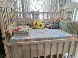 Wooden Baby Crib with Storage, Mattress & Bumper