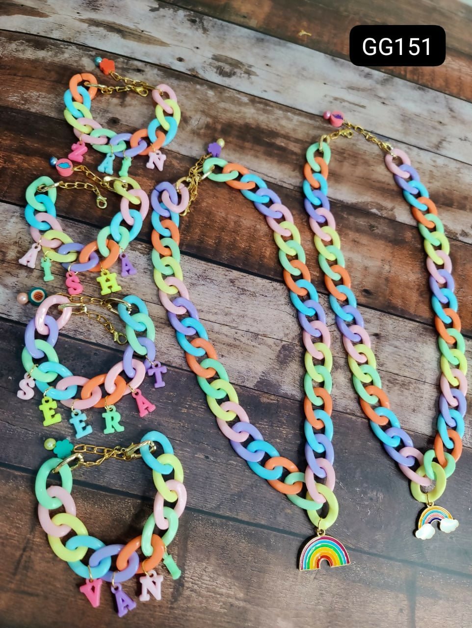 Personalized necklace and bracelet set featuring custom name or initials, premium-quality materials, adjustable fit, and a matching design for everyday wear and gifting.