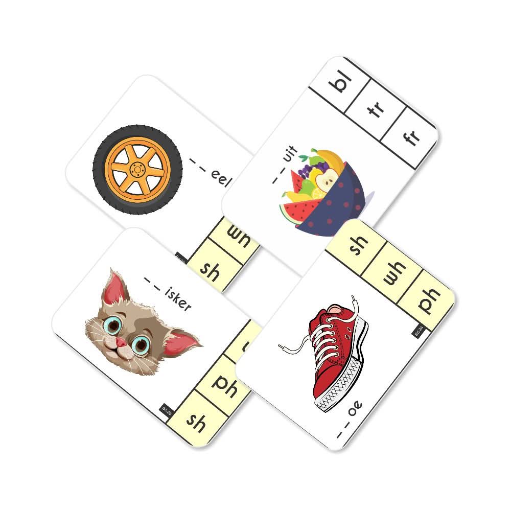 Phonics Blends and Diagraphs Activity Flashcards- Pack of 32