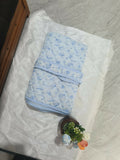 Premium hooded baby blanket made from ultra-soft fabric with an attached hood for extra warmth and comfort, perfect for newborns, infants, bath time, naps, and everyday cuddles.