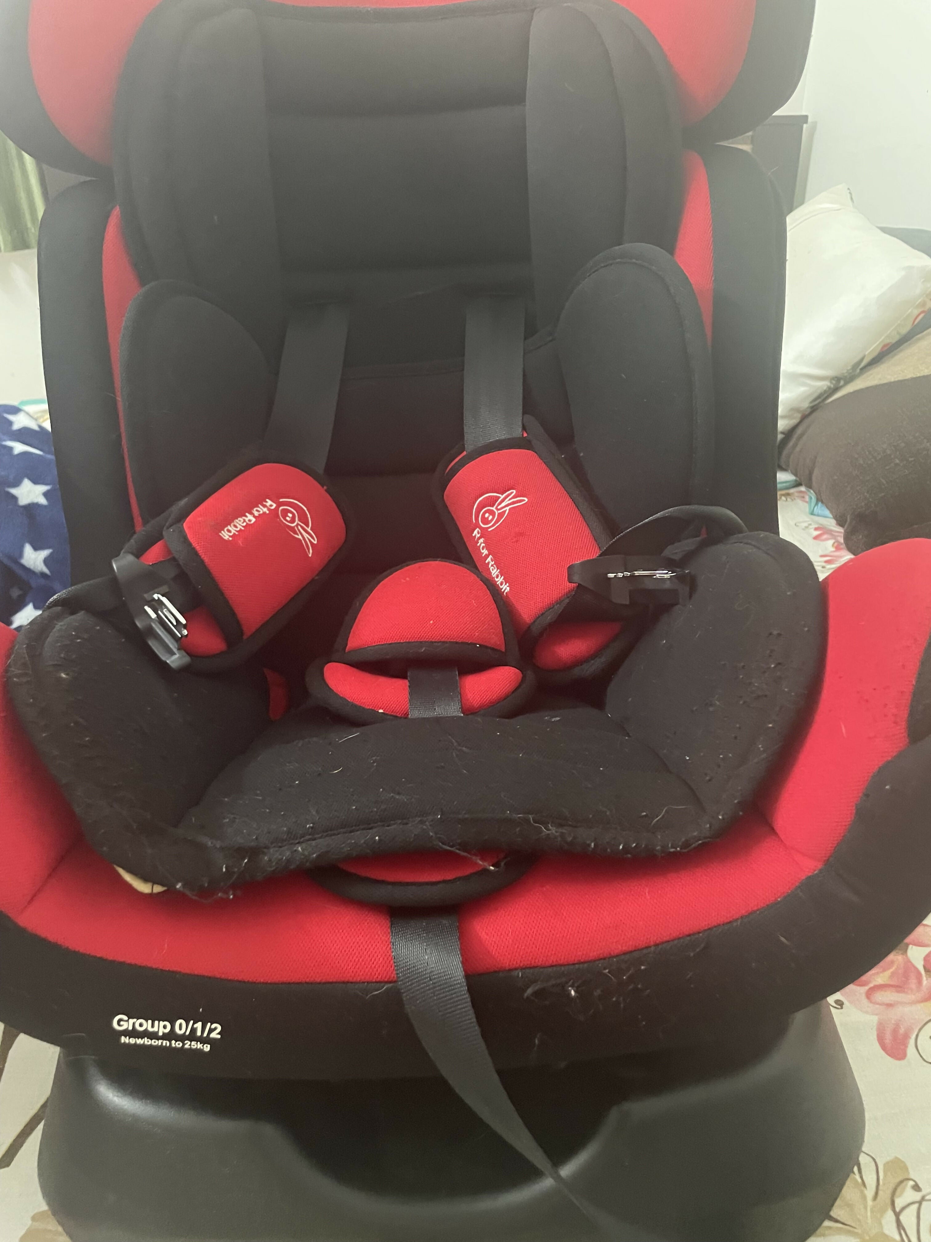 R for Rabbit convertible baby car seat Jack and Jill grand innovative safety certified car seat for kids 0 to 7 Years age with 3 recline position (red black)