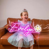 PERSONALIZED Kids Room Neon Name Plate with Motif