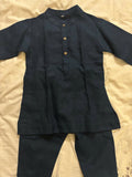 BABYHUG Navy Blue Kurta Set with Embroidered Jacket – Elegant & Festive Ethnic Wear for Kids