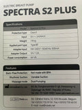 Spectra S2 Plus electric breast pump specifications label