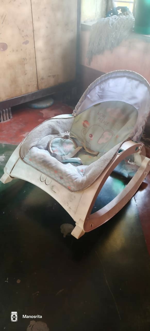 R for Rabbit rocker/bouncer with a cushioned seat, gentle bouncing and rocking motion, secure safety harness, and sturdy frame for soothing, relaxing, and entertaining newborns and infants.