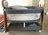 R for Rabbit Woodsy electric cradle with gentle rocking motion, cozy sleeping space, secure design, cushioned comfort, and soothing support for baby sleep and relaxation.