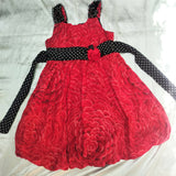 Red cute dress for girls with soft fabric, comfortable fit, stylish design, and charming look for casual wear, parties, or special occasions.