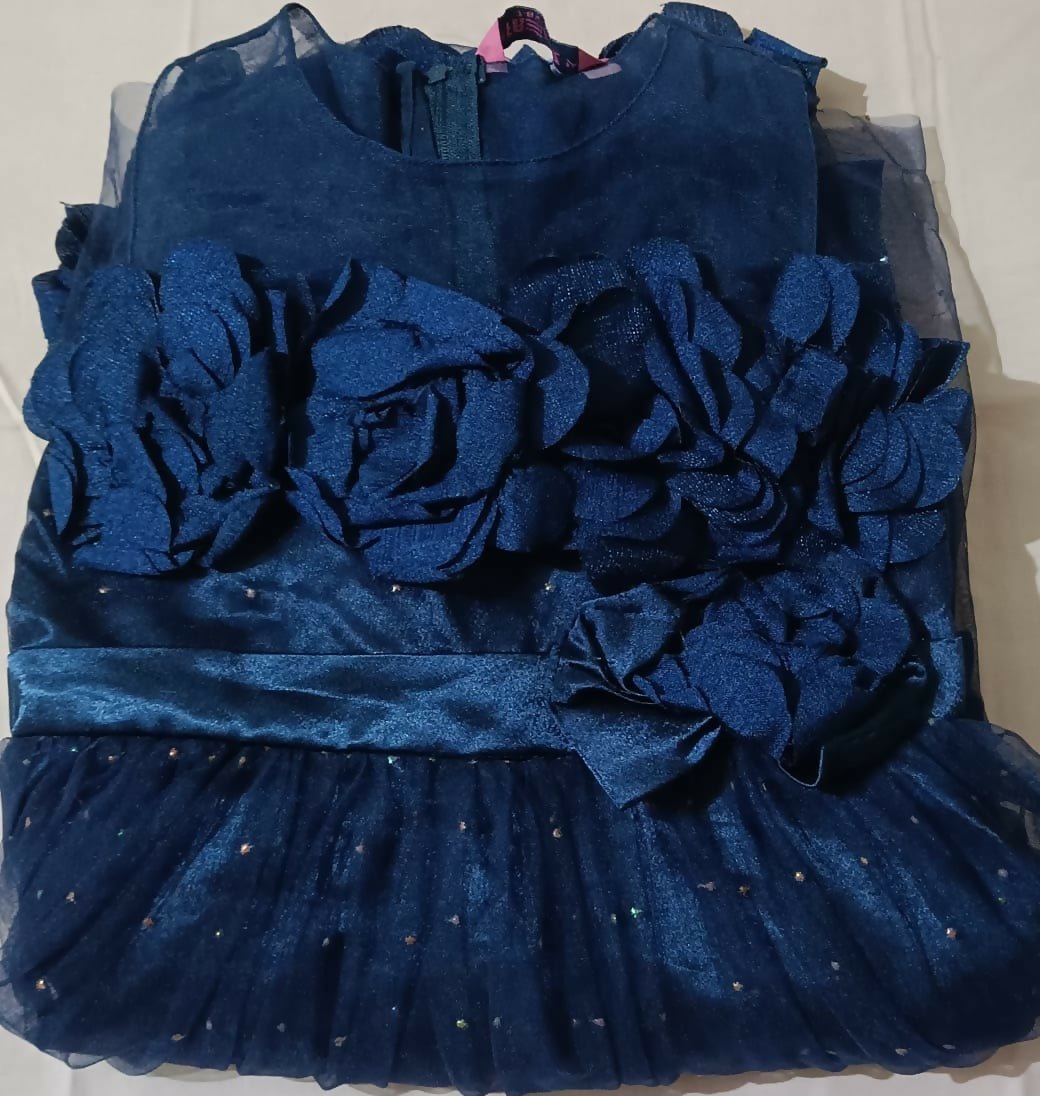 FRENDZ partywear frock/dress for baby girls made from soft, comfortable fabric with elegant detailing and a stylish design, perfect for birthdays, weddings, festive celebrations, and special occasions.