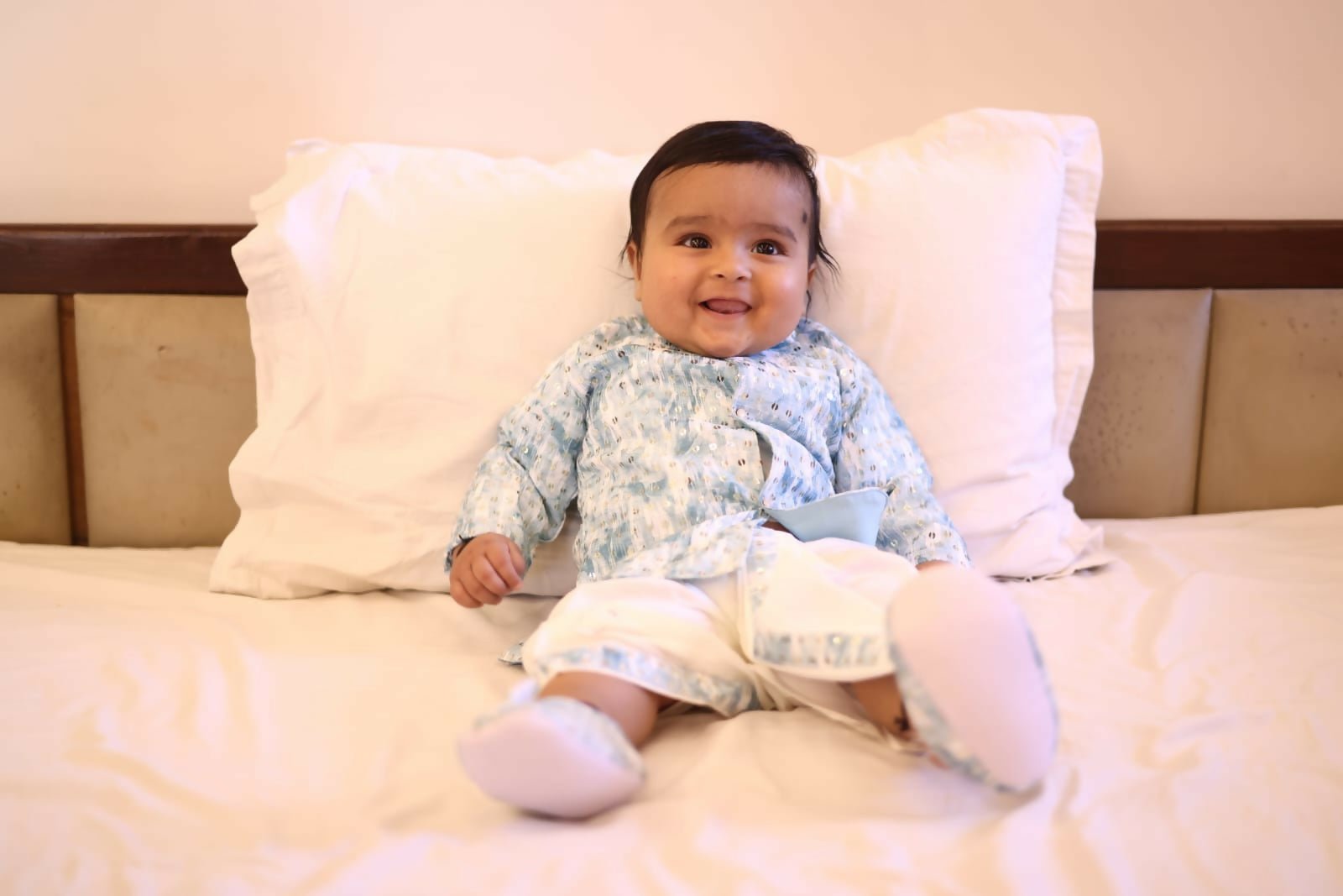 Baby in a floral outfit