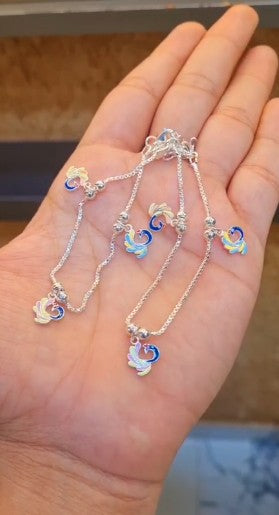 Silver 92.5 Hallmark Silver Jewelry Payal/Anklets for Baby Girl