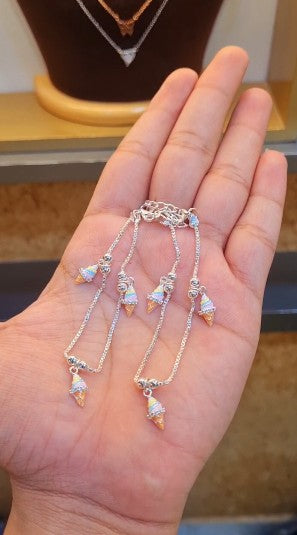 Silver 92.5 Hallmark Silver Jewelry Payal/Anklets for Baby Girl