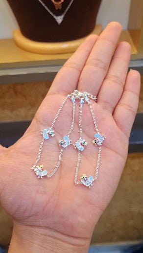 Silver 92.5 Hallmark Silver Jewelry Payal/Anklets for Baby Girl