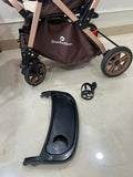 StarAndDaisy foldable baby stroller travel pram with reclining seat, sturdy wheels, safety harness, adjustable canopy, and compact foldable design for comfortable baby travel.