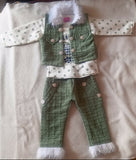 Stylish full-sleeve baby girl clothing set featuring a coordinated shirt and pants with soft, comfortable fabric and a trendy design for everyday wear, outings, and special occasions.