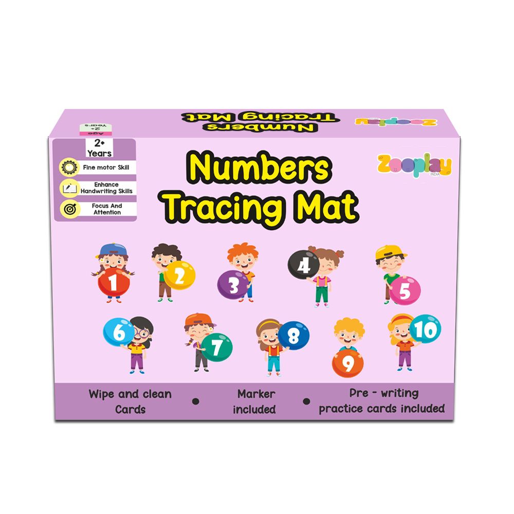 ZOOPLAY Numbers Rewritable Flashcards / Tracing Mats