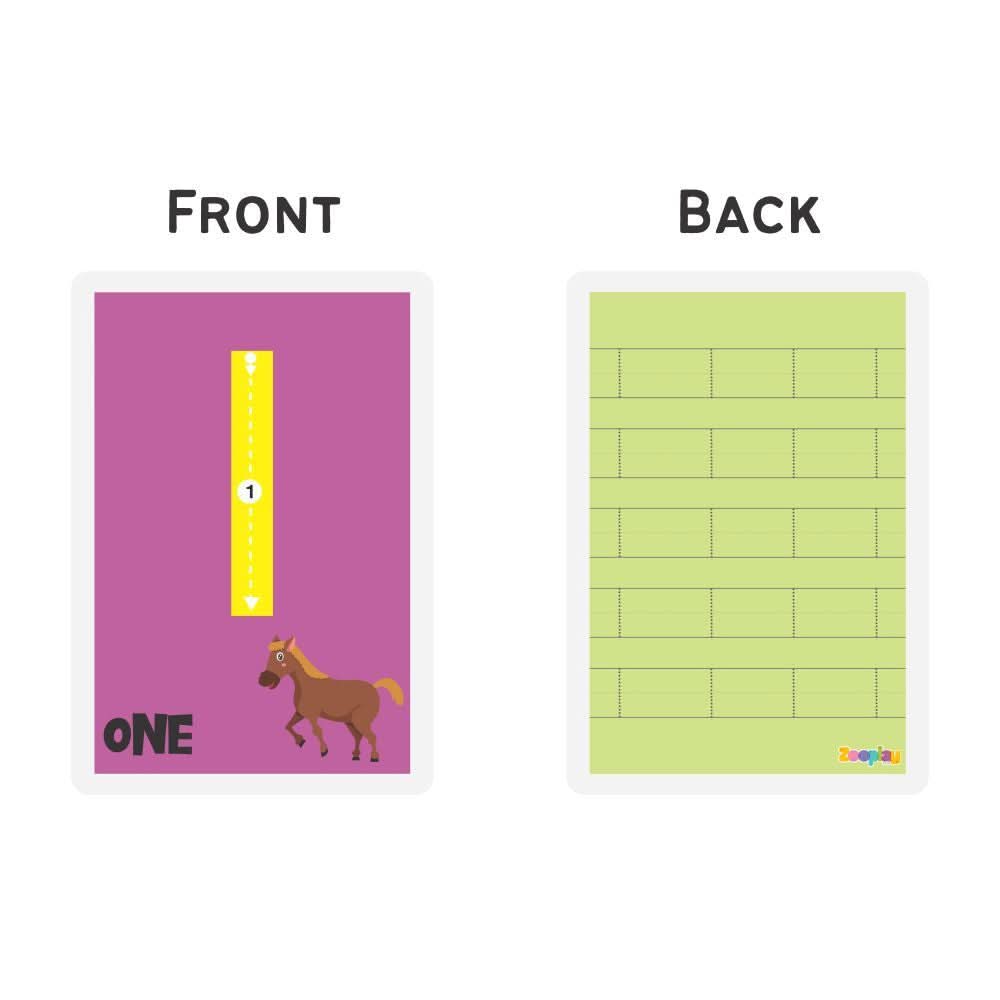 ZOOPLAY Numbers Rewritable Flashcards / Tracing Mats