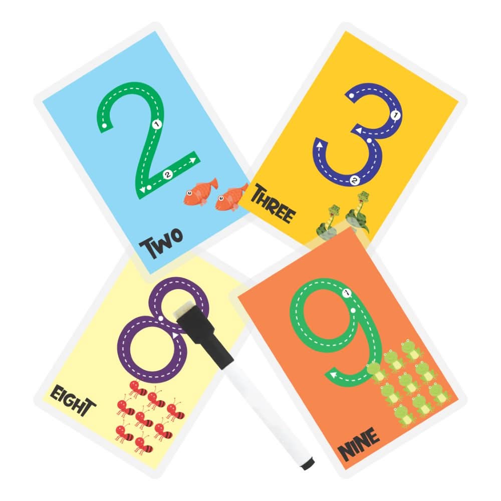 ZOOPLAY Numbers Rewritable Flashcards / Tracing Mats