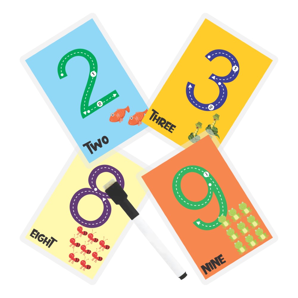 ZOOPLAY Numbers Rewritable Flashcards / Tracing Mats