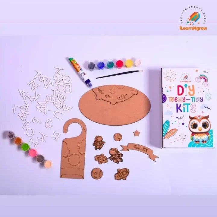 I LEARNNGROW Teeny Tiny Space Door Handle and Name plate + Teeny Tiny Animal Painting kit