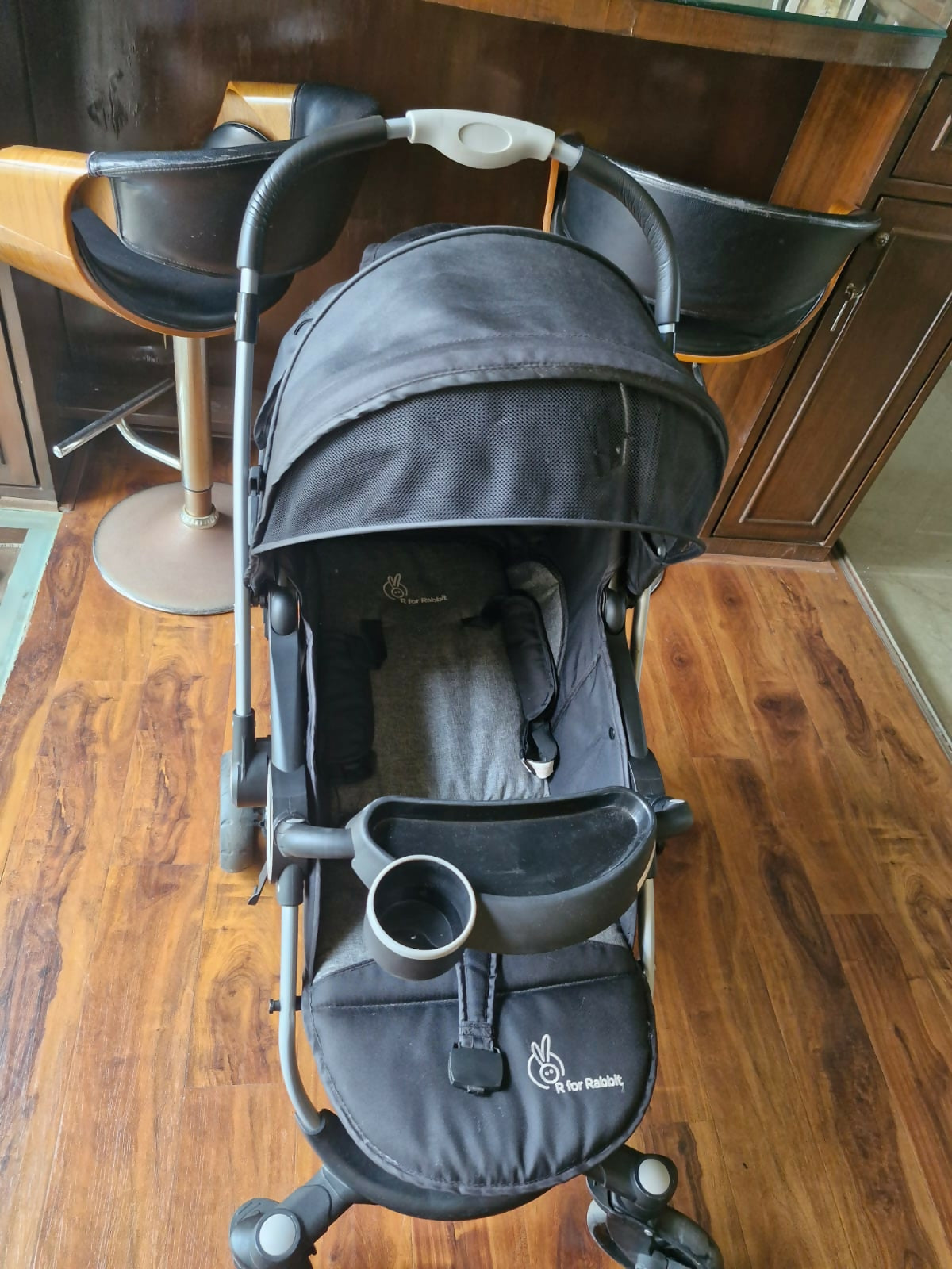 R FOR RABBIT Chocolate Ride Stroller/Pram For Kids - Reversible Handle, Multiple Recline Positions, Cup Holder with Meal Tray, 5 Point Safety Harness, Storage Basket