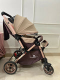 StarAndDaisy foldable baby stroller travel pram with reclining seat, sturdy wheels, safety harness, adjustable canopy, and compact foldable design for comfortable baby travel.