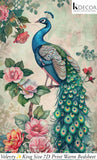 Decorative peacock and floral design bedsheet.