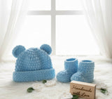 Crochet baby beanie and bootie set