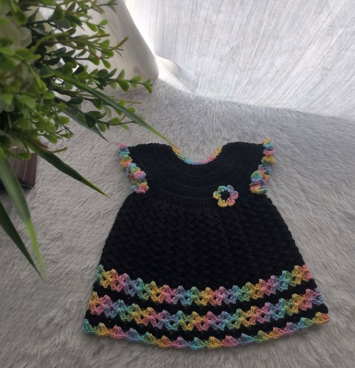 Black crocheted dress