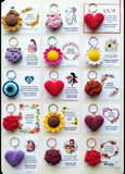 Give a unique, personalized gift with our custom greeting cards and handmade crochet keychains, perfect for any special occasion.