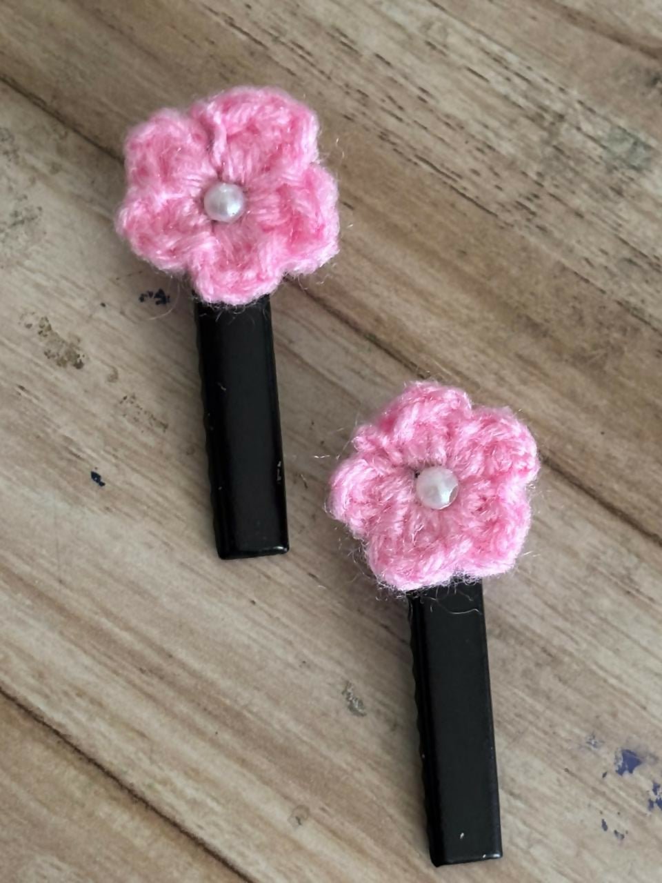 Handmade Crochet Hair Clips for Girls | Cute & Soft Baby Hair Accessories | Colorful Designer Clips