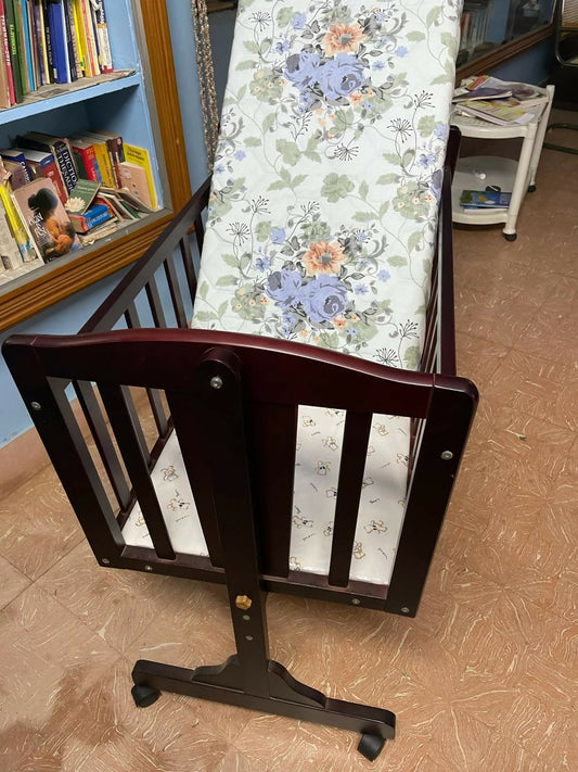 Provide your baby with a cozy and secure sleeping space with the R FOR RABBIT Dream Time Wooden Cradle, featuring a sturdy construction, elegant design, and gentle rocking motion for soothing sleep.
