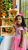 Wooden Doll House- Multi Arrangement 3 Storied Play Set - PyaraBaby
