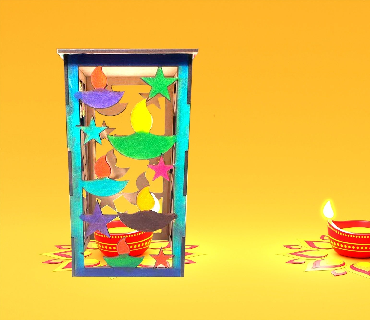 ZOOPLAY Kids' DIY DIwali Wooden Lantern Making Kit