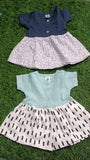 Set of 2 Baby Girl Frocks/Dresses, crafted from soft, breathable fabric with charming designs for comfort and style on any occasion.