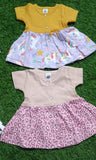 Set of 2 Baby Girl Frocks/Dresses, crafted from soft, breathable fabric with charming designs for comfort and style on any occasion.