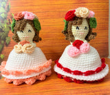 Crochet reversible doll flower bouquet