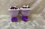 Crochet reversible doll flower bouquet.