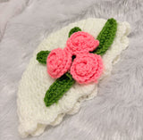 Crochet Baby Girl Frock/Dress Set/ Crochet Handmade Shoes Headband and Cap Set for Baptism