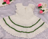 Crochet Baby Girl Frock/Dress Set/ Crochet Handmade Shoes Headband and Cap Set for Baptism