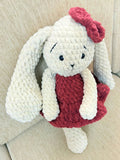 Crochet handmade long ear bunny soft toy