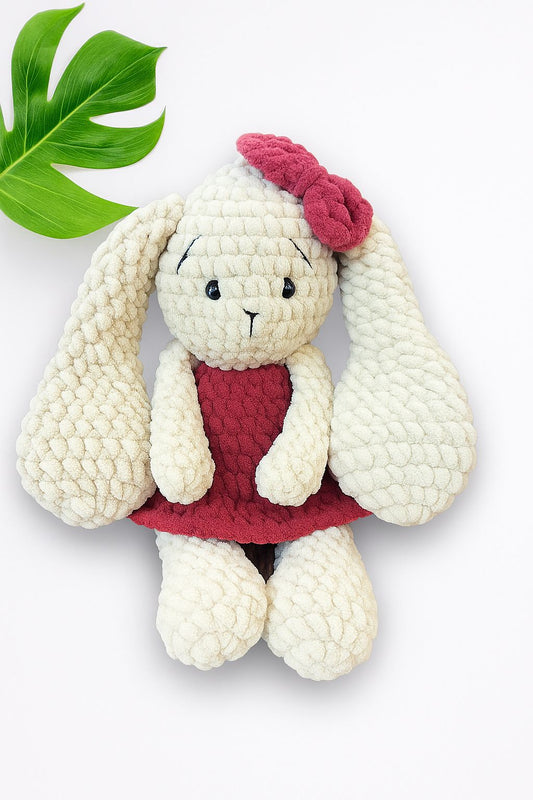 Crochet handmade long ear bunny soft toy
