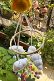 Crochet cradle hanging /cot mobile with bells