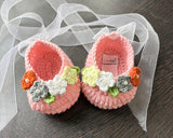 Crochet Baby Shoes With Multi Colour Flowers