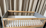 LITTLE BIRD 5 in 1 Elegant Crib With Folding Sides (54" Length x 30" Deep X 36" High) with Mattress