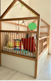 LITTLE BIRD Twin Crib/Cot with Trundle Bed and Storage