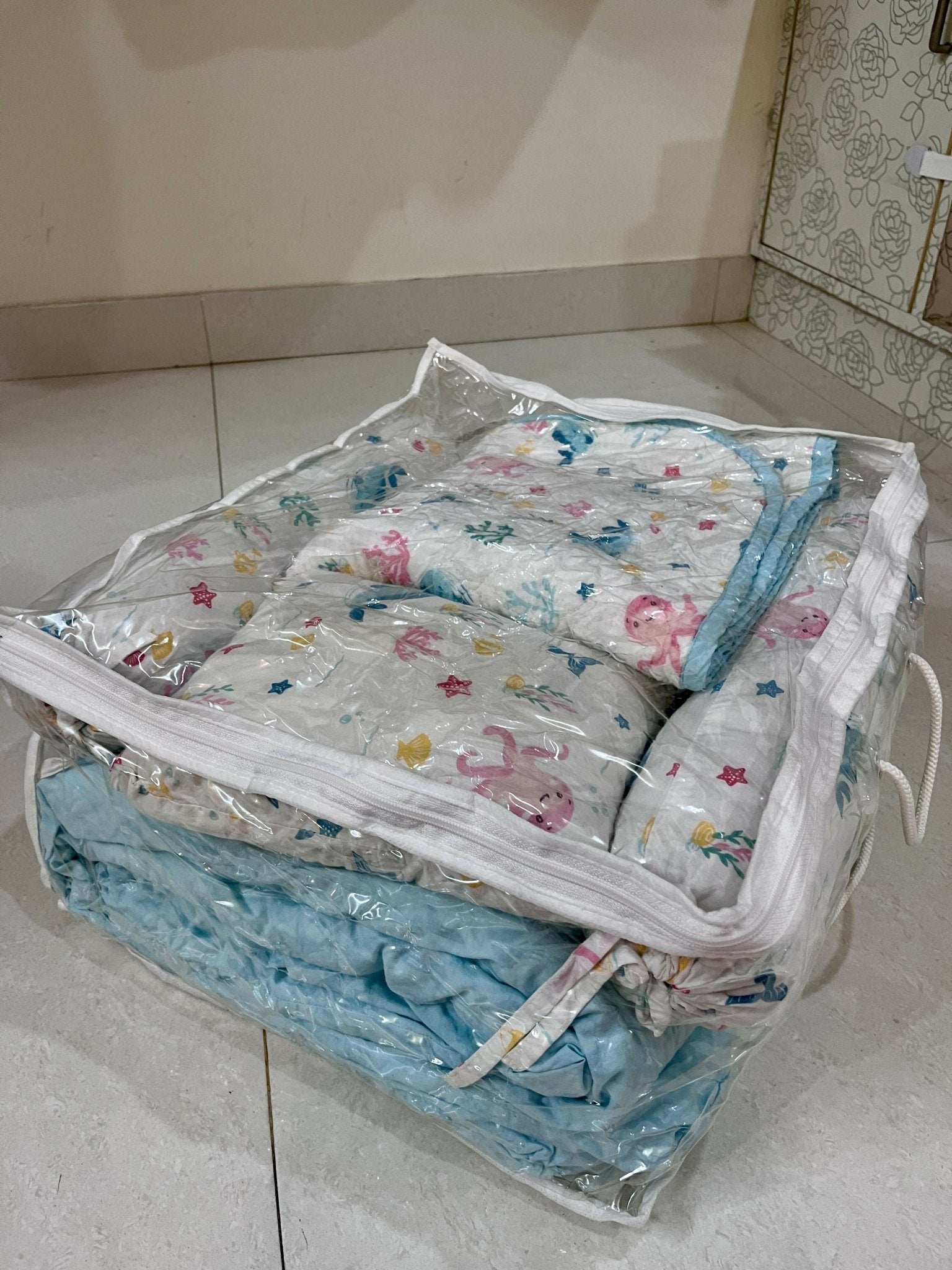 HAUS & KINDER Bundle of Joy Bedding Set (Vitamin Sea – White Blue)