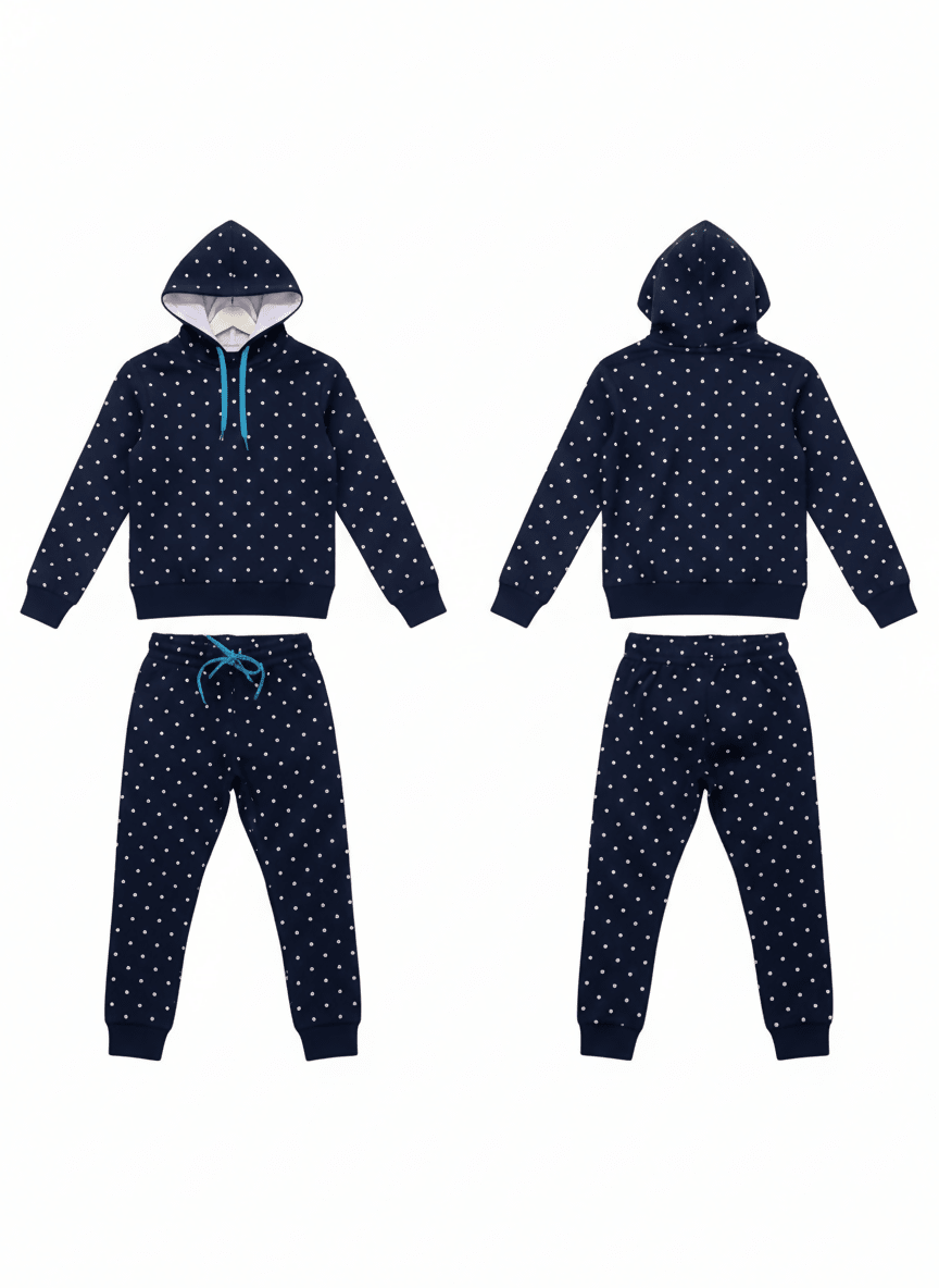 Kids Winter Wear Set for Girls | Warm Sweatshirt & Pajama Set | Soft Cotton Full Sleeve Night Suit | Printed Co-Ord Set for Girls | Comfortable Winter Loungewear & Sleepwear